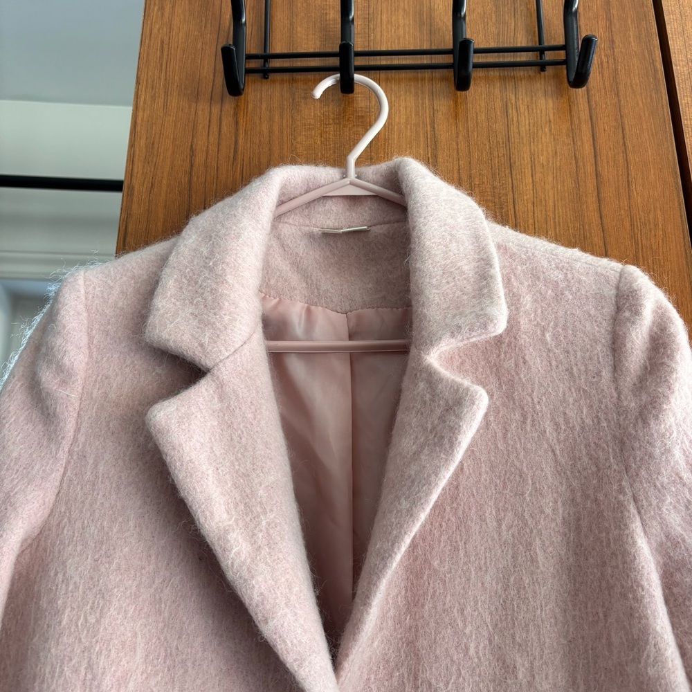 Forever 21 Soft Blush Pink Notch Collar Trench Coat Size L - Picture 5 of 12